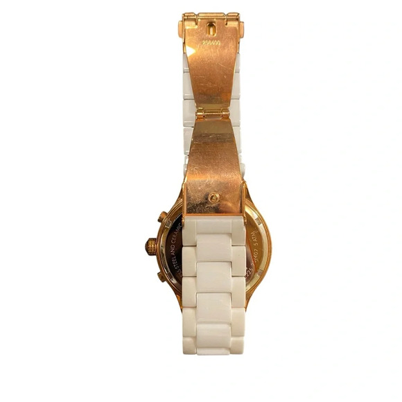 DKNY Women\'s Chronograph Chambers Rose Gold White Ceramic Bracelet Watch NY 2225 main image 9